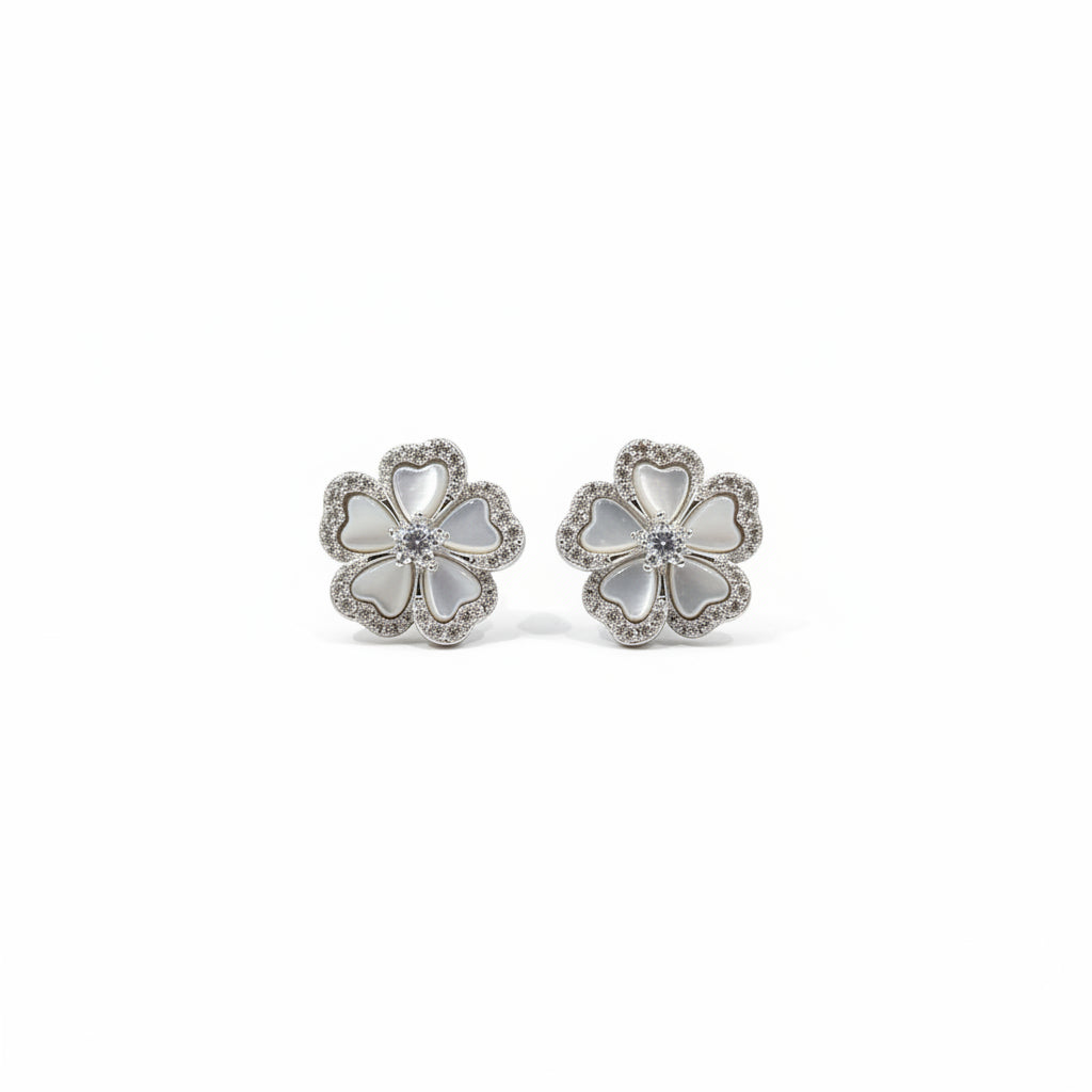 Sterling Silver Mother of Pearl Stud Earrings
