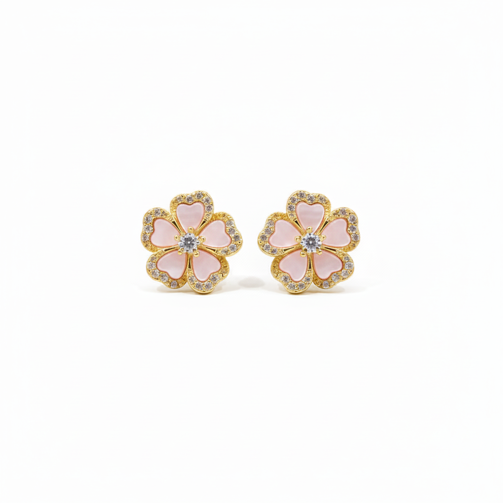 Sterling Silver Mother of Pearl Stud Earrings