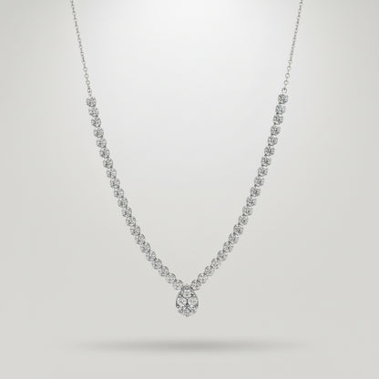 Lab Grown Teardrop Center Diamond Necklace