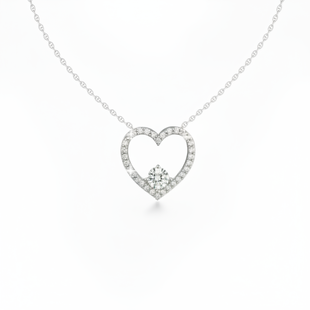 10k Gold Diamond Heart Necklace