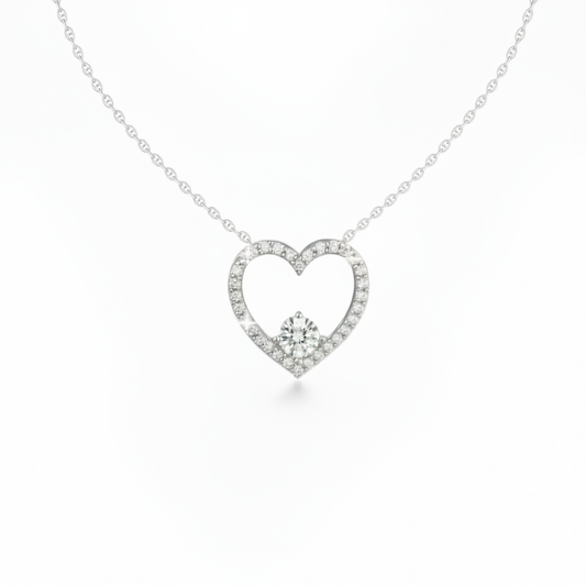 10k Gold Diamond Heart Necklace
