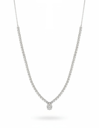 Lab Grown Teardrop Center Diamond Necklace
