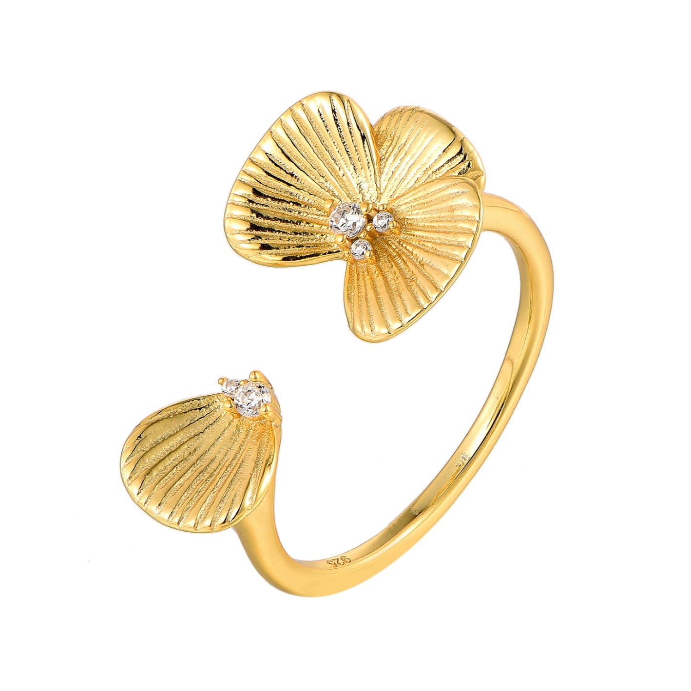 Gold-plated Sterling Silver Textured and Layered Pendant Necklace