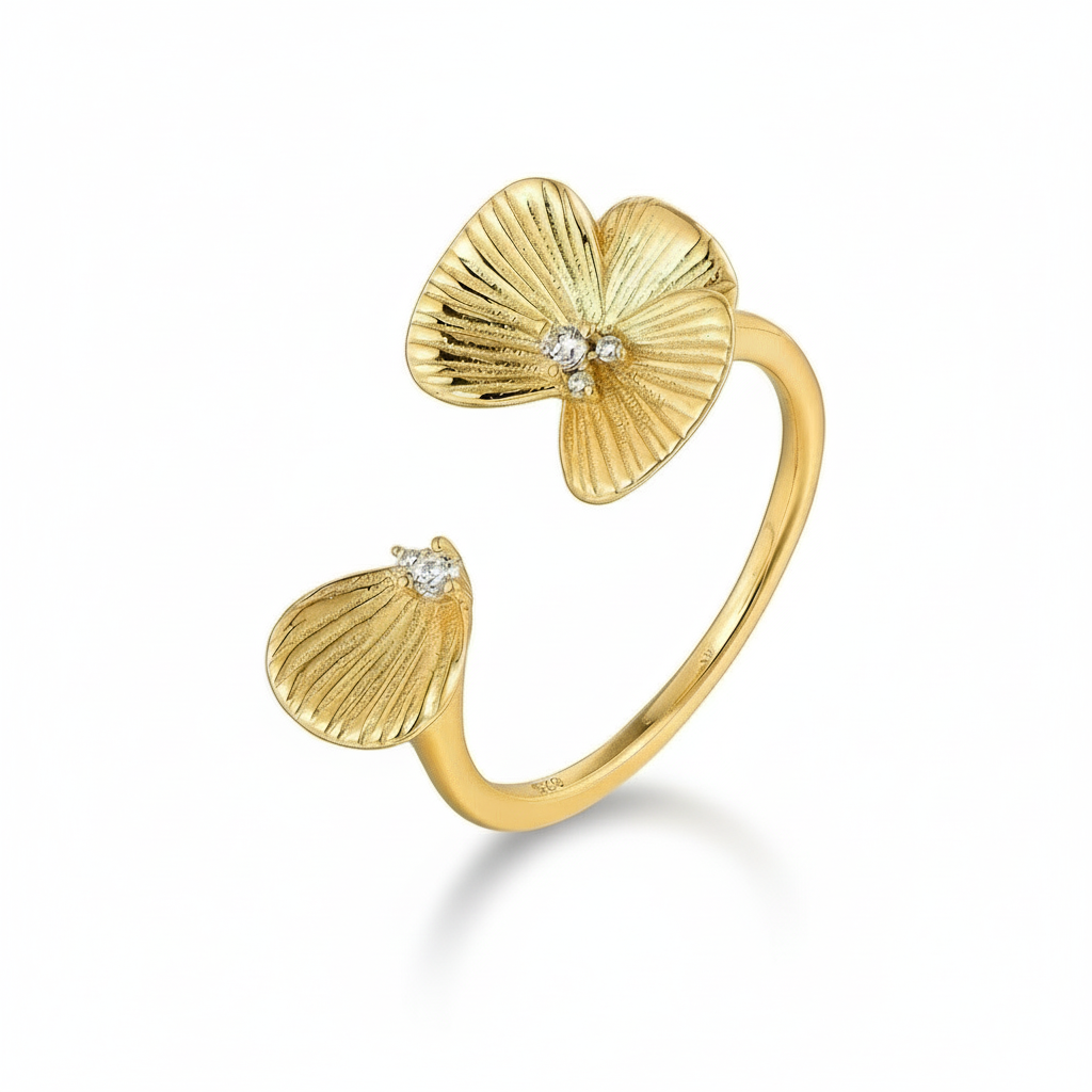 Gold-plated Sterling Silver Textured and Layered Pendant Necklace