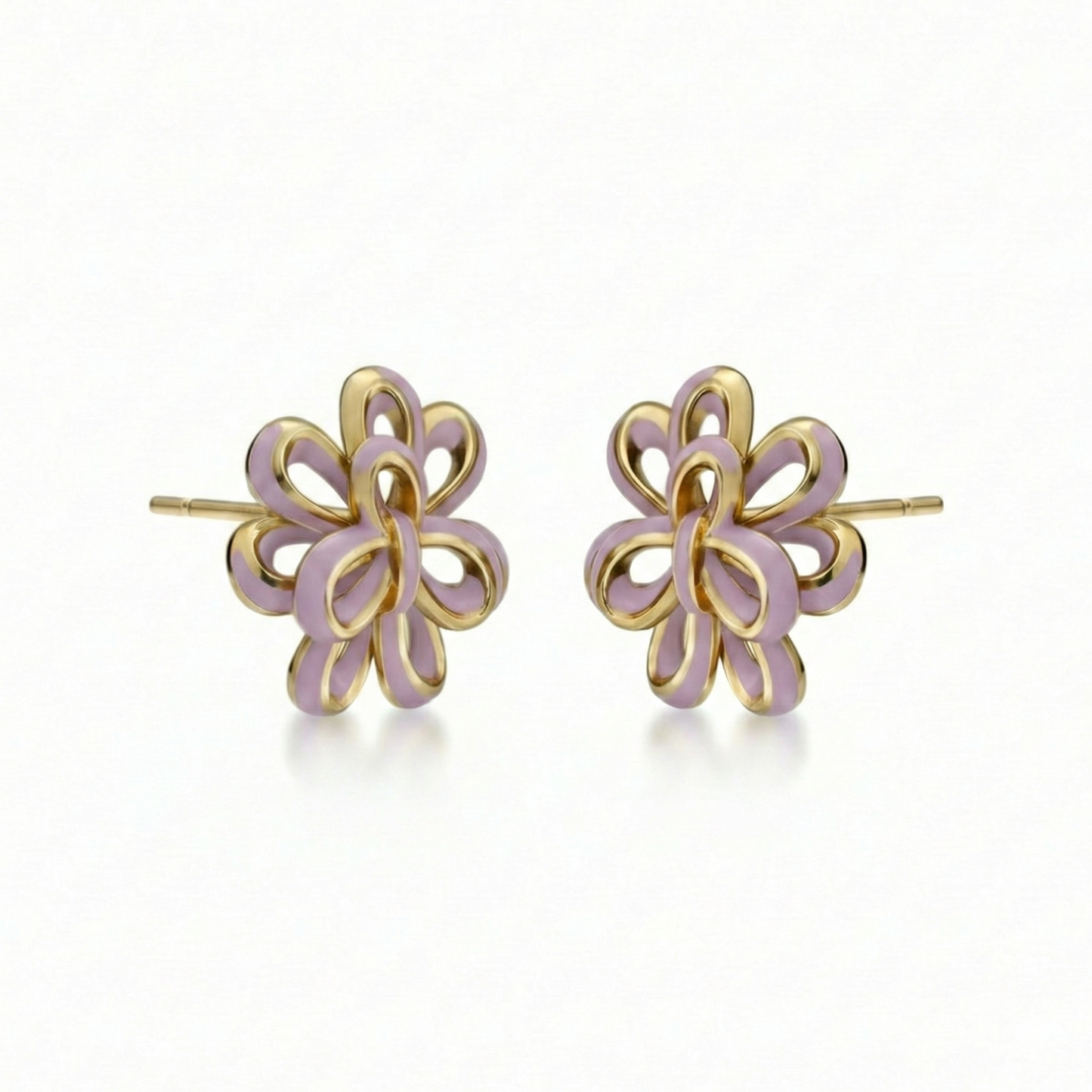 Looped Petal Blossom Enamel  Studs - Surgical Steel Posts