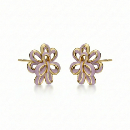 Looped Petal Blossom Enamel  Studs - Surgical Steel Posts