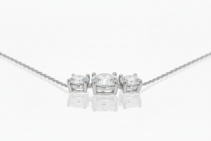 Sterling Silver 3 CZ Necklace