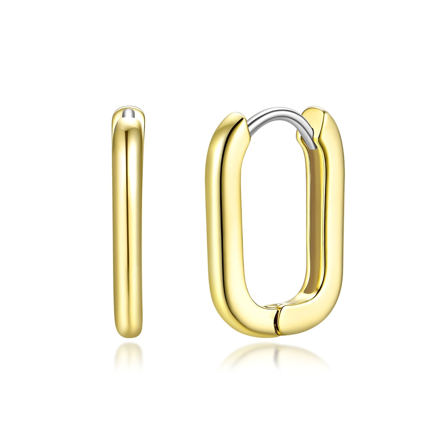 Surgical Steel Gold Plated Rectangular Hoop