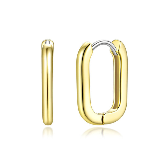 Surgical Steel Gold Plated Rectangular Hoop