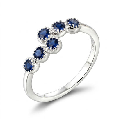 Sterling Silver Double Row CZ Bypass Crossover Ring