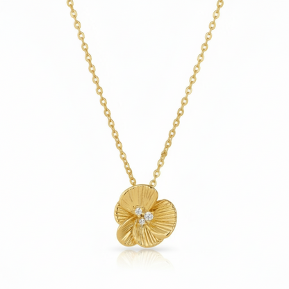 Gold-plated Sterling Silver Textured and Layered Pendant Necklace
