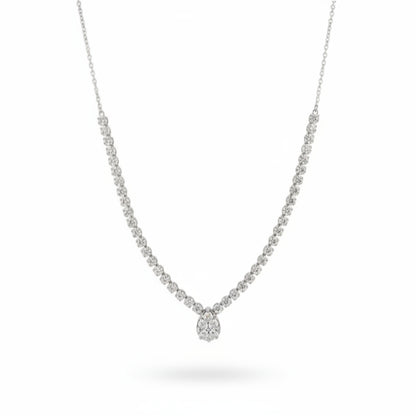 Lab Grown Teardrop Center Diamond Necklace