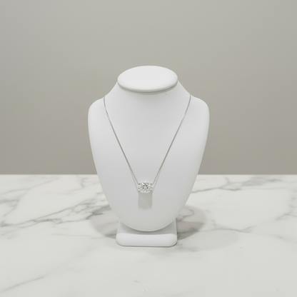 14k Gold Lab Grown Oval Shaped Diamond Solitaire Necklace