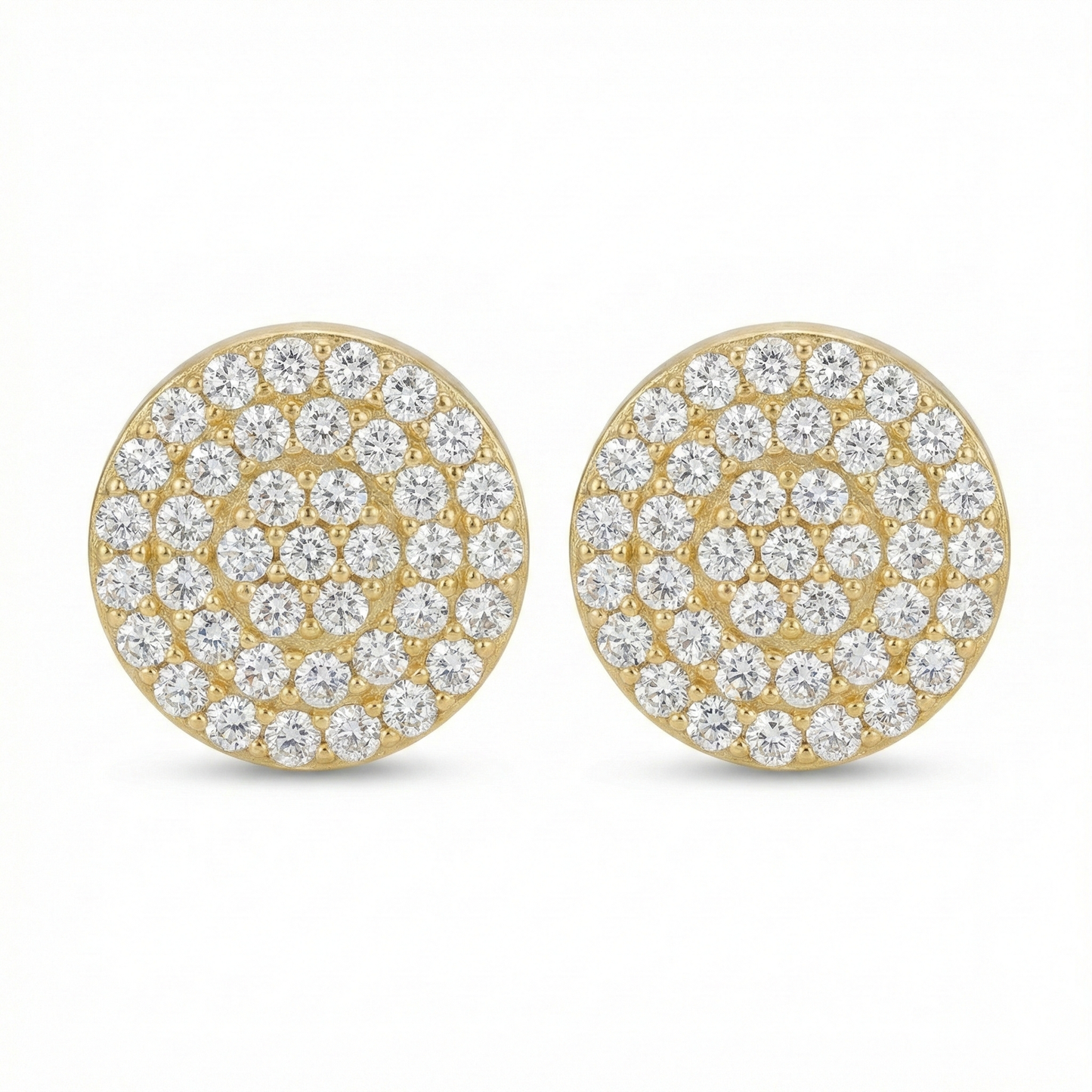 Sterling Silver 12mm Micropave Circle CZ Stud Earring