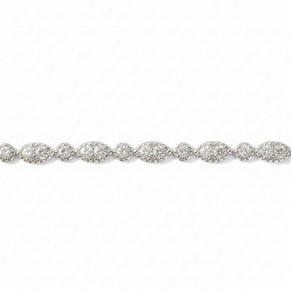 14K Gold Alternating Marquise & Round Lab Created Diamond Bracelet