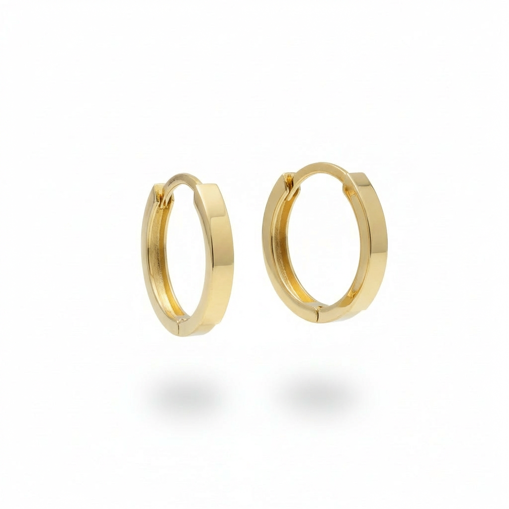 14k Gold Round Hoop Earrings