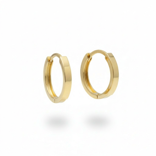 14k Gold Round Hoop Earrings