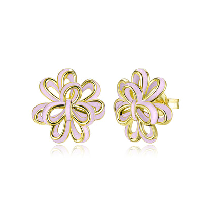 Looped Petal Blossom Enamel  Studs - Surgical Steel Posts