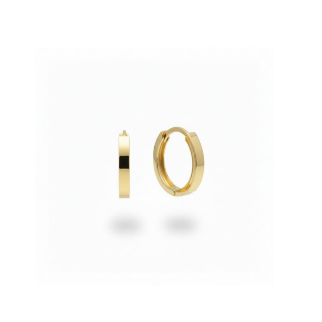 14k Gold Round Hoop Earrings