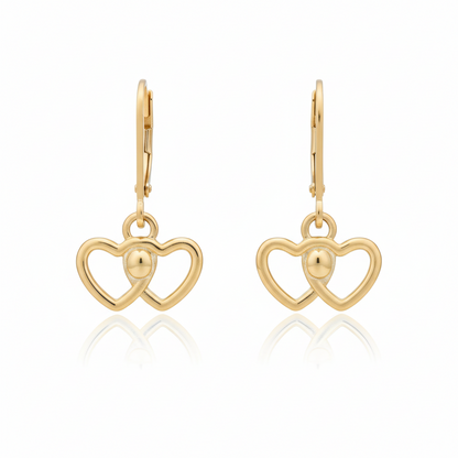 Surgical Steel Tiny Double Heart Shaped Earrings