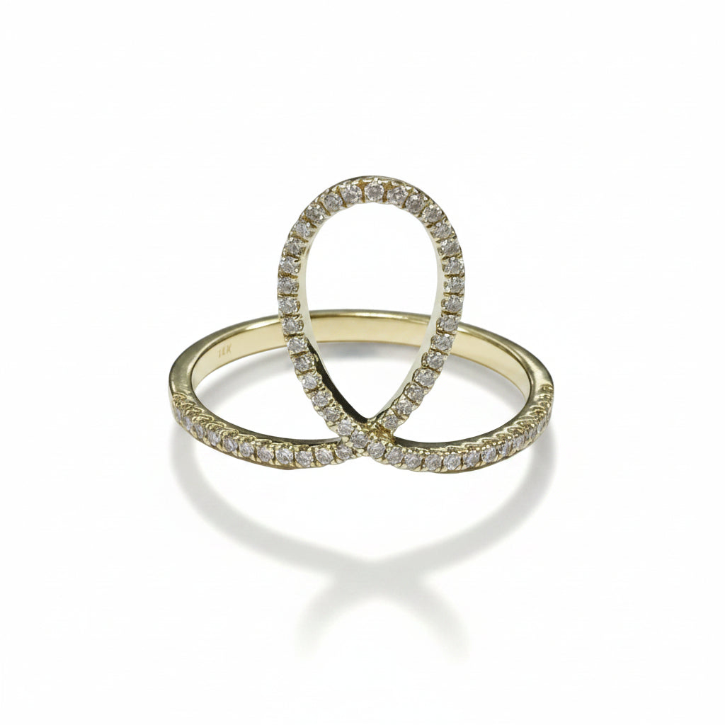 14K Yellow Gold Looped Fashion Ring