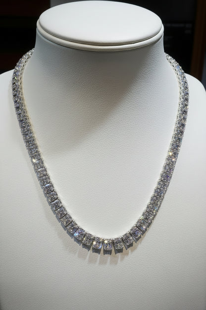 14k Gold Lab Diamond 92ct. Radiant Tennis Necklace