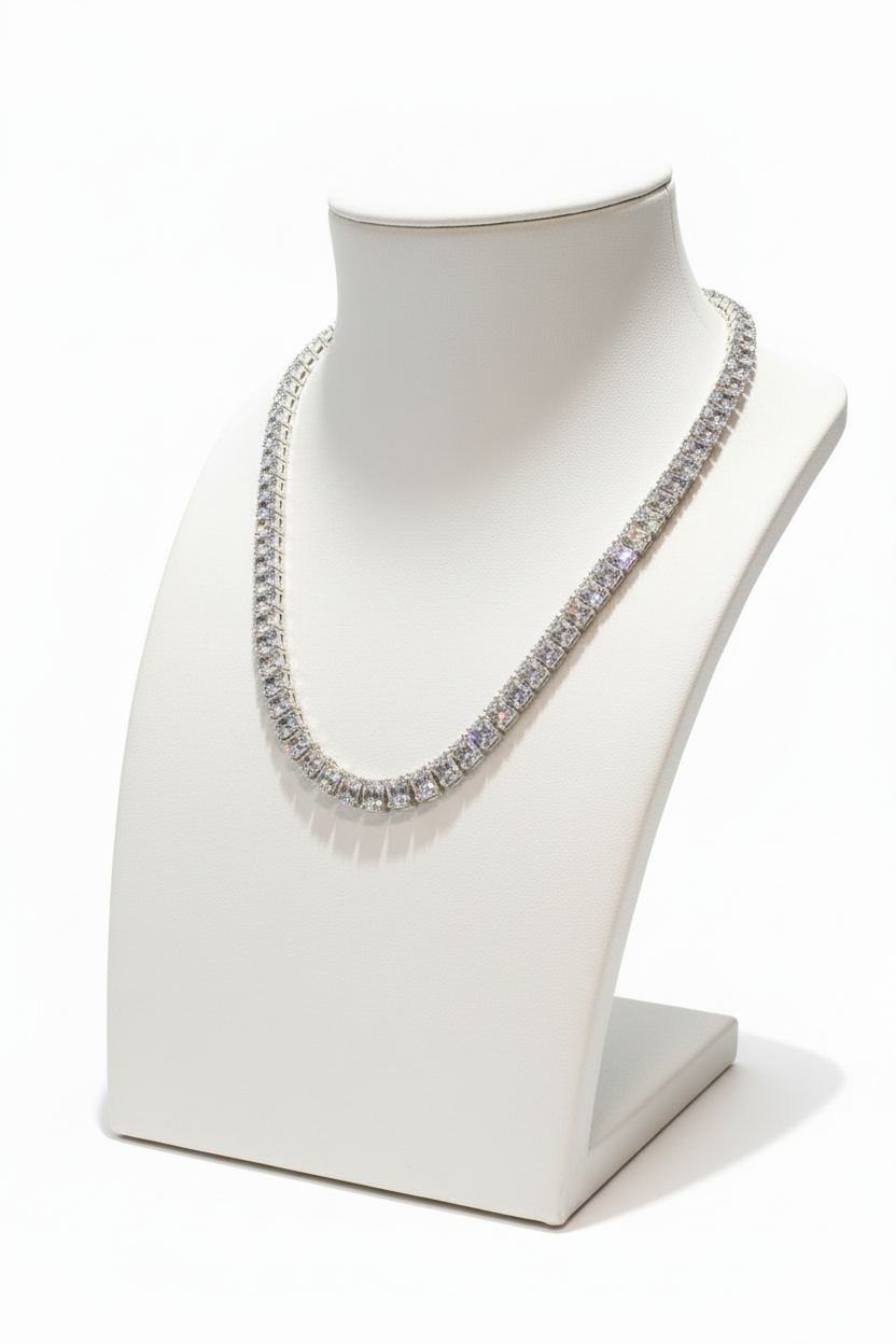 14k Gold Lab Diamond 92ct. Radiant Tennis Necklace