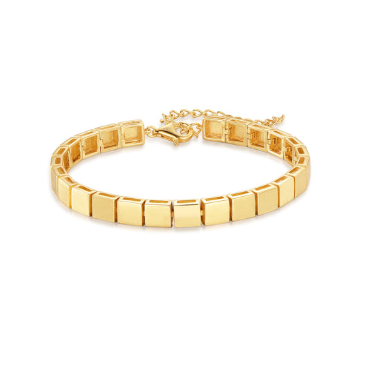 Sterling Silver Square Links Bracelet