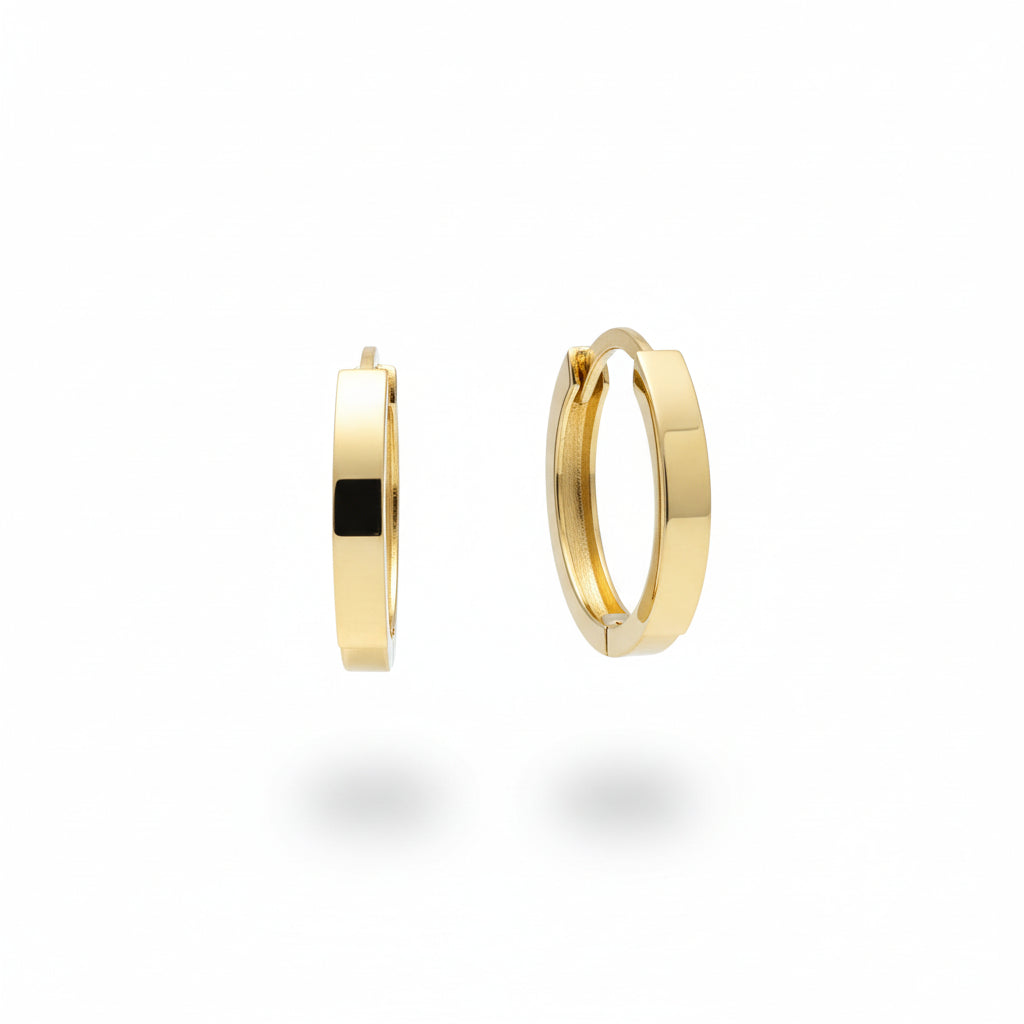14k Gold Round Hoop Earrings