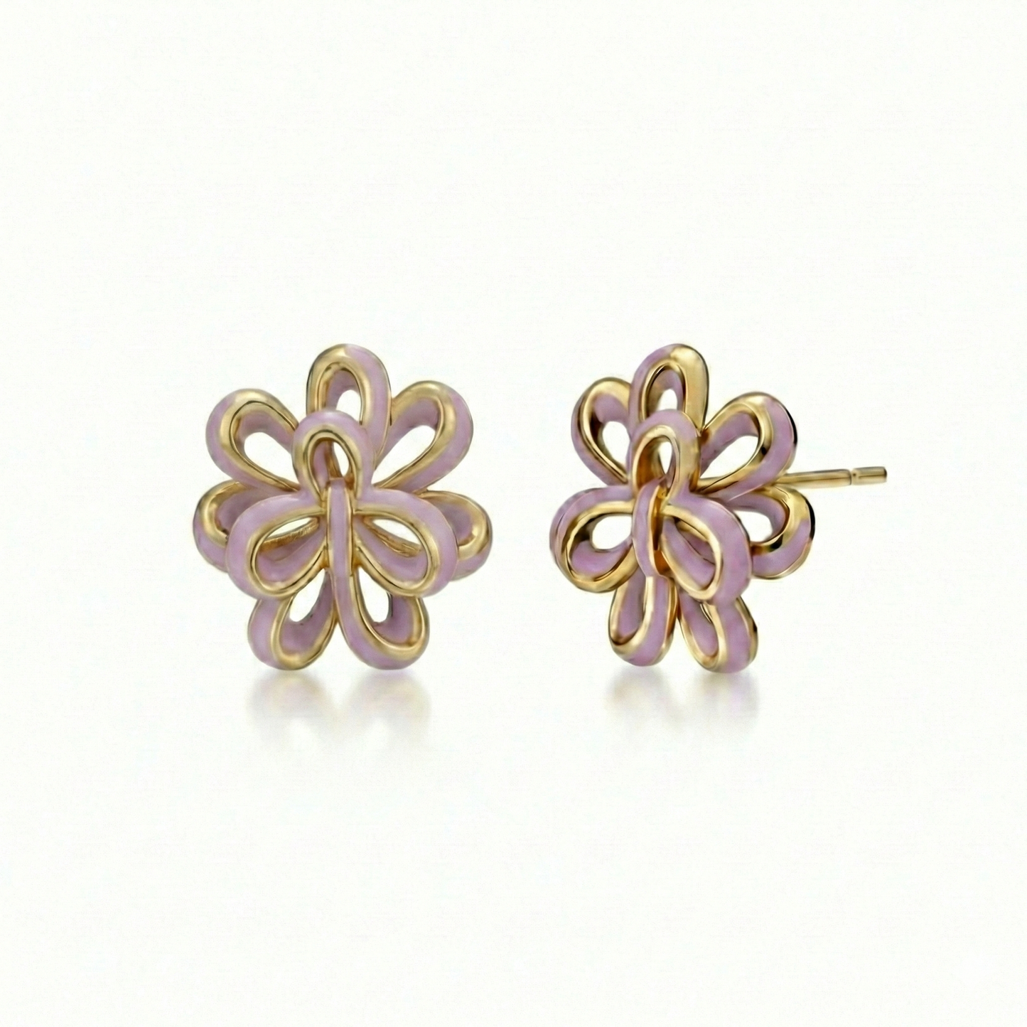 Looped Petal Blossom Enamel  Studs - Surgical Steel Posts