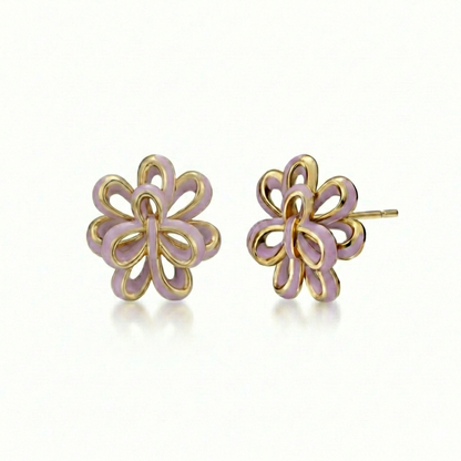 Looped Petal Blossom Enamel  Studs - Surgical Steel Posts