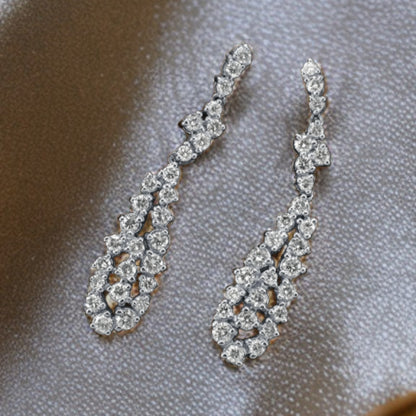 Sterling Silver Sprinkled Teardrop Earrings