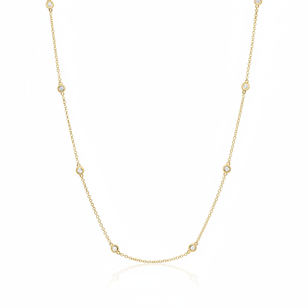 14K CVD Lab Diamond By the Yard Necklace