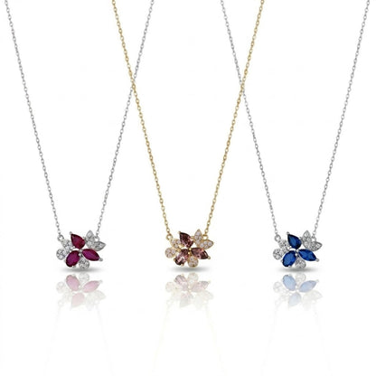 Marquise Flower Cluster Necklace