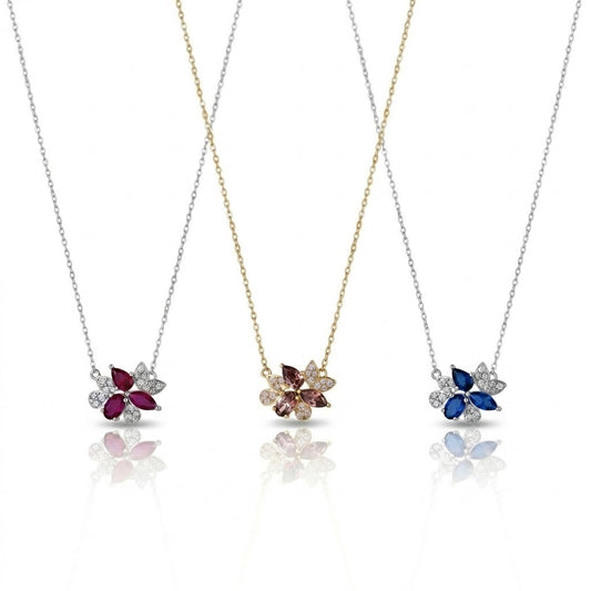 Marquise Flower Cluster Necklace