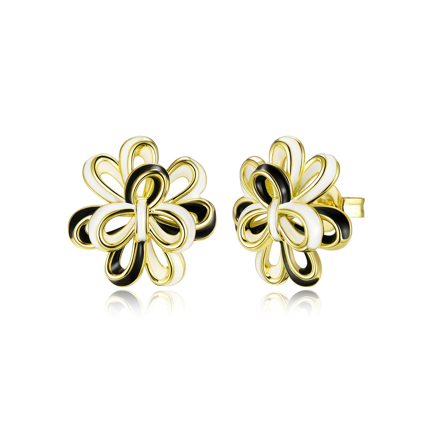 Looped Petal Blossom Enamel  Studs - Surgical Steel Posts