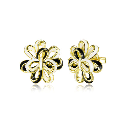 Looped Petal Blossom Enamel  Studs - Surgical Steel Posts