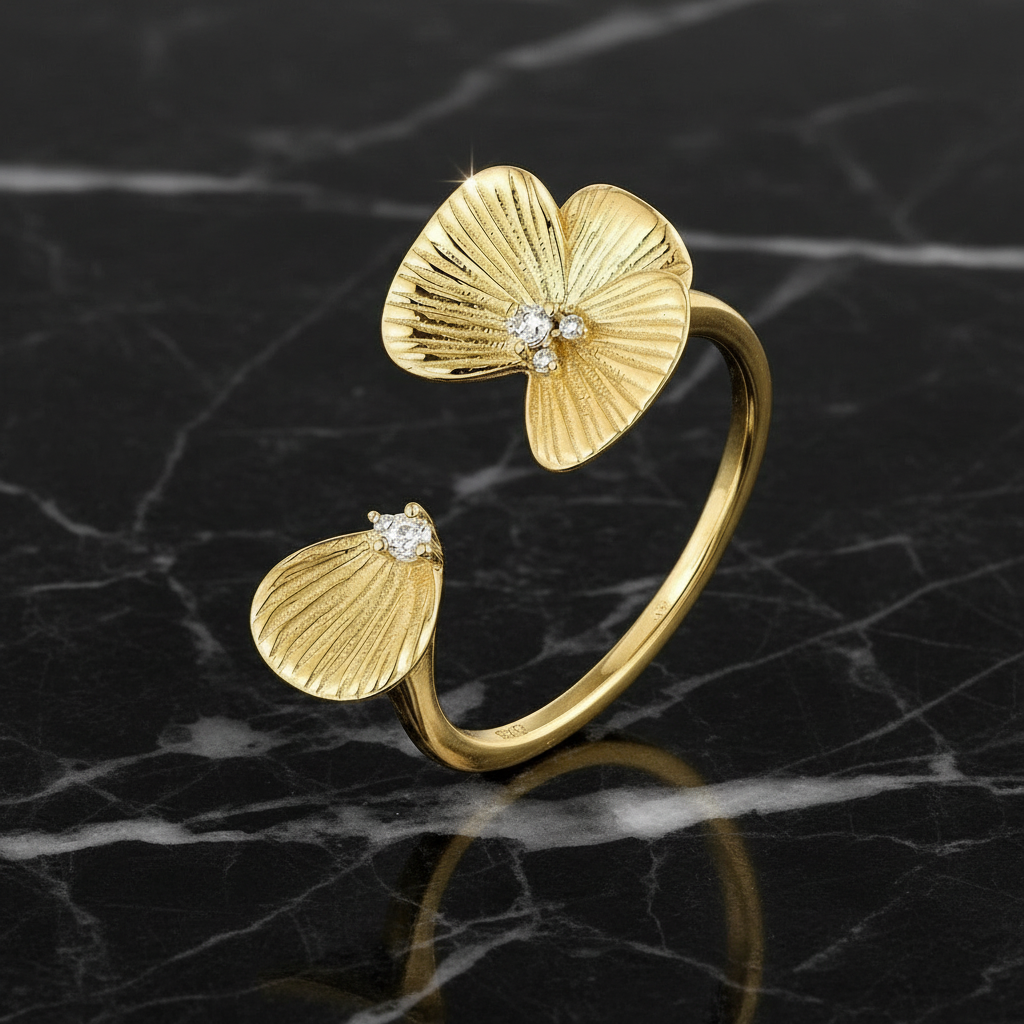 Gold-plated Sterling Silver Textured and Layered Pendant Necklace