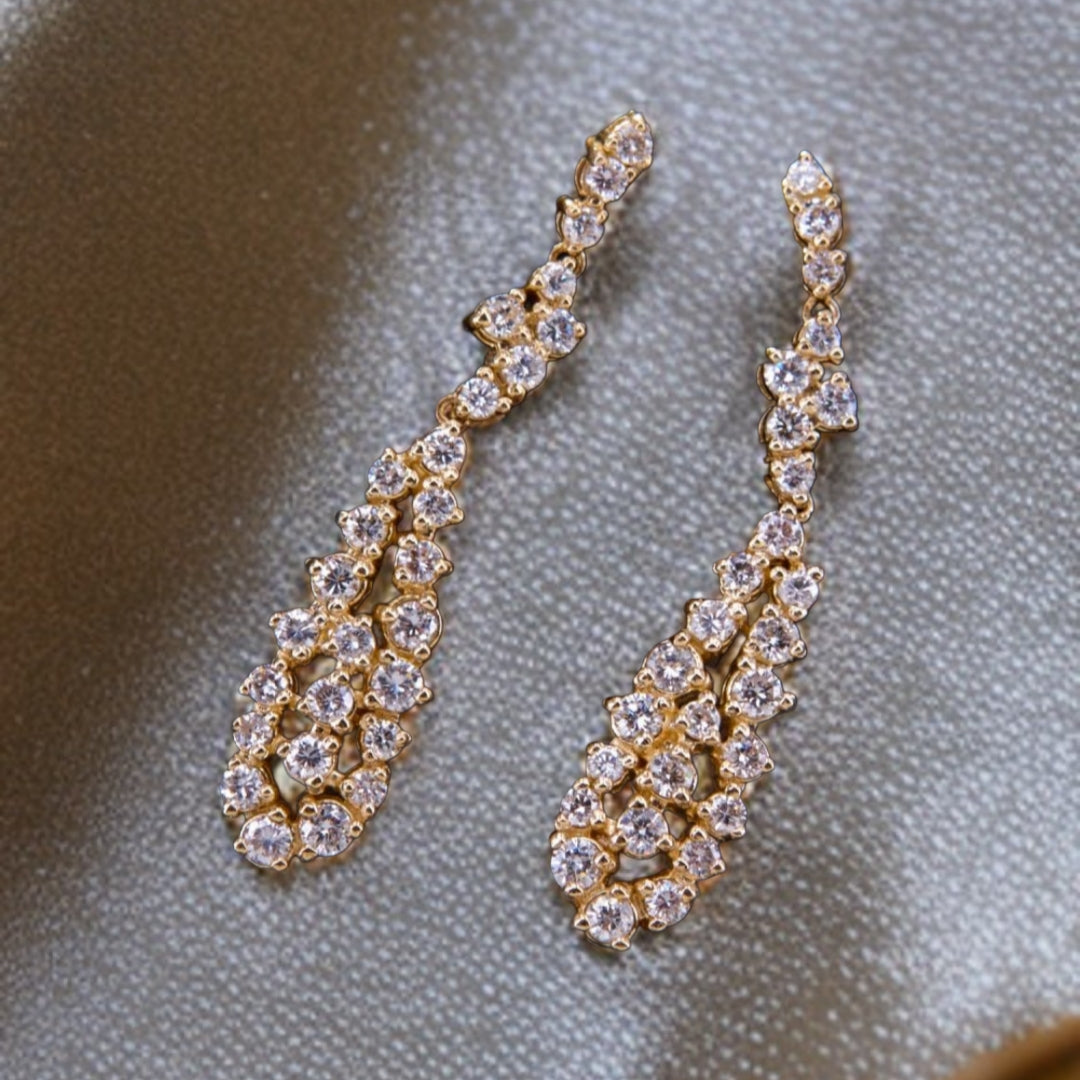 Sterling Silver Sprinkled Teardrop Earrings