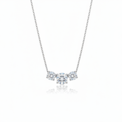 Sterling Silver 3 CZ Necklace
