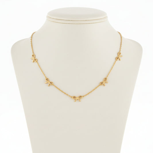 Gold Plated Sterling Silver Bowknot Necklace