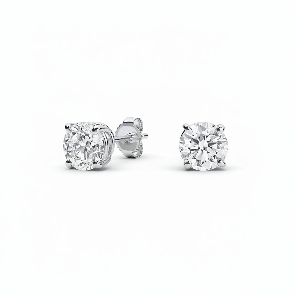 14k Lab Grown Diamond Solitaire Stud Earrings