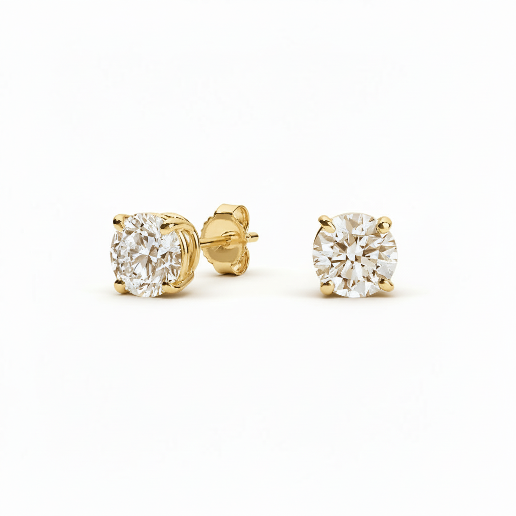 14k Lab Grown Diamond Solitaire Stud Earrings