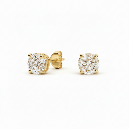 14k Lab Grown Diamond Solitaire Stud Earrings