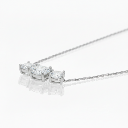 Sterling Silver 3 CZ Necklace