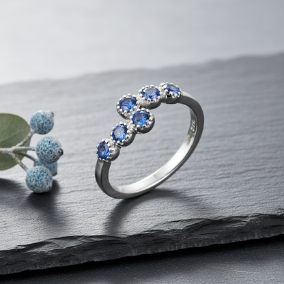 Sterling Silver Double Row CZ Bypass Crossover Ring
