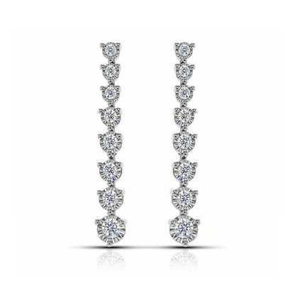 14K Gold Lab Grown Diamond Graduated Tennis Earrings
