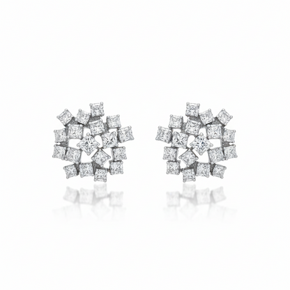 14K Lab Grown Diamond Cluster Earrings