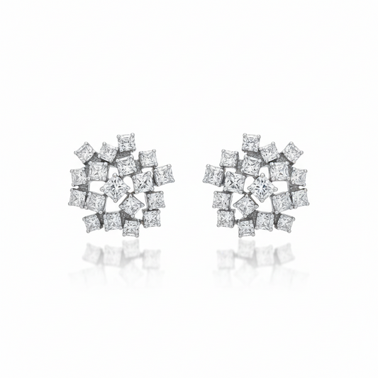 14K Lab Grown Diamond Cluster Earrings