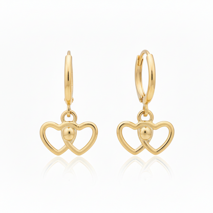 Surgical Steel Tiny Double Heart Shaped Earrings
